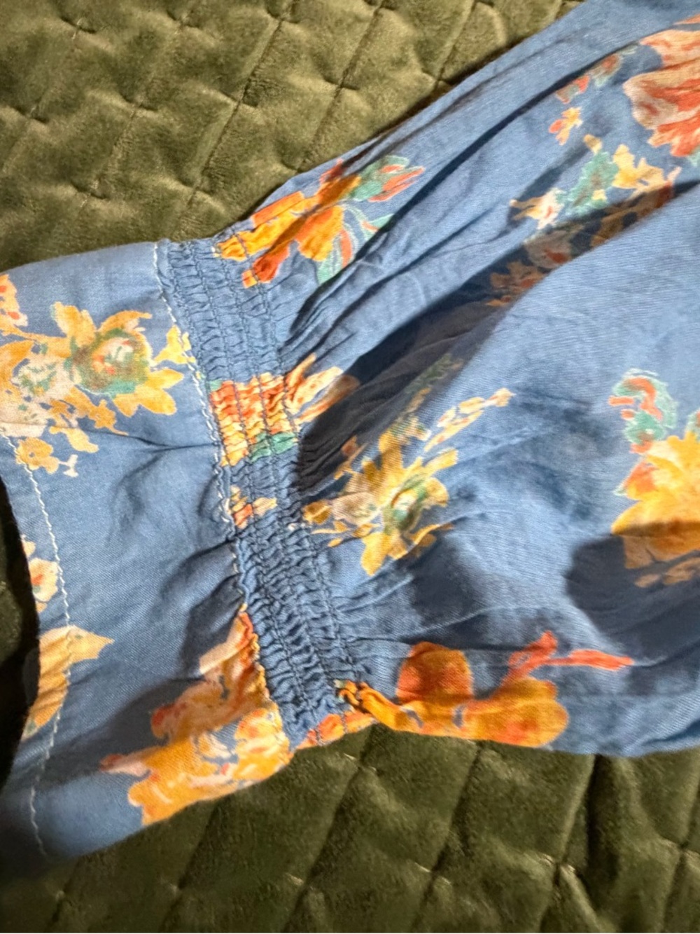 Free People Camella Floral Print Smock Mini Dress blue size XS - Picture 4 of 13